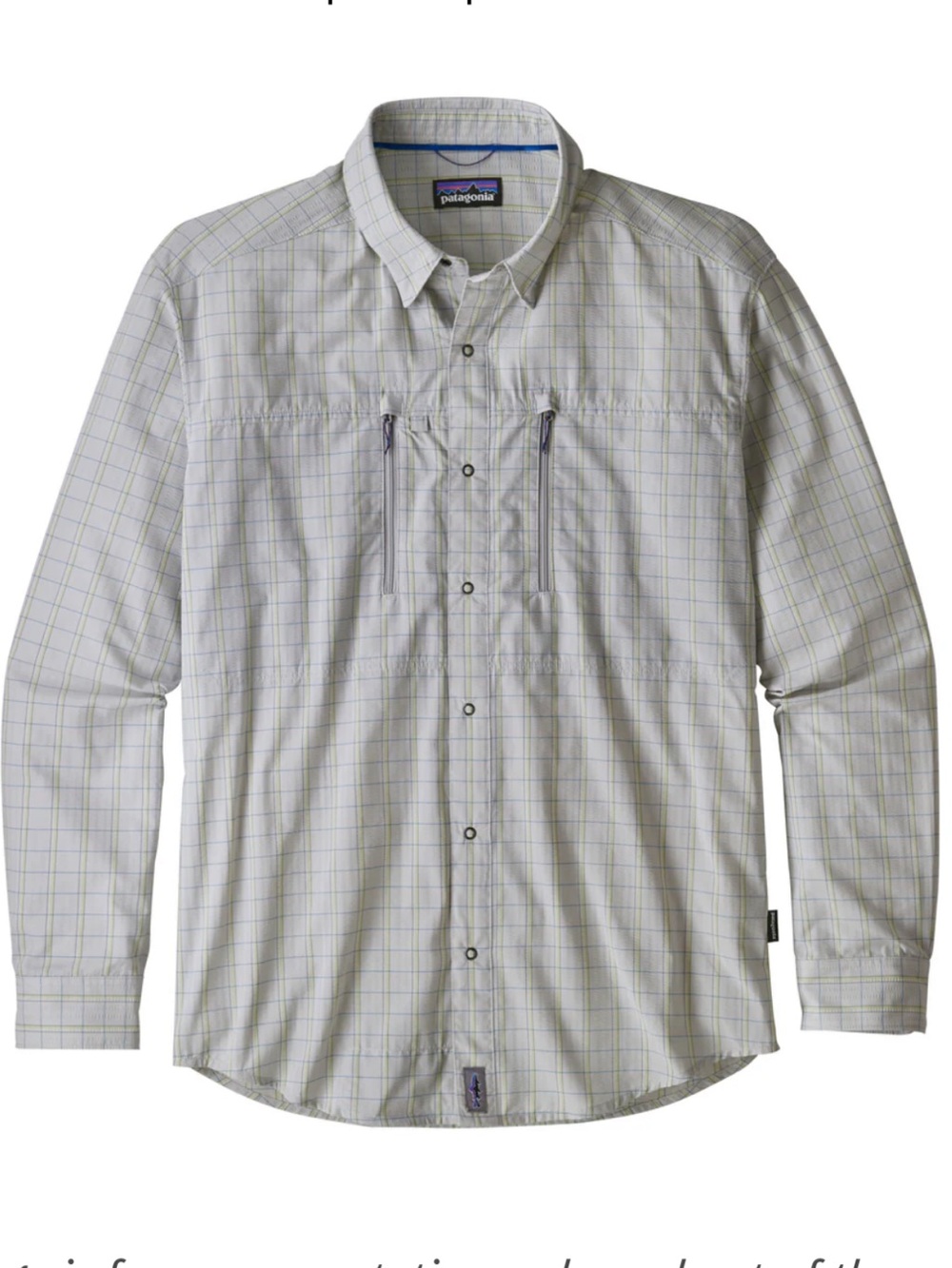 Patagonia Light Cream Plaid Button-Front Outdoor Shirt